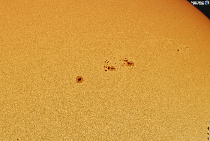 Sunspots AR 3032 and AR 3030, June 18, 2022, 10:54 am - My, The sun, Astrophoto, Astronomy, Space, Starhunter, Anapa, Anapadvor, Video, Soundless