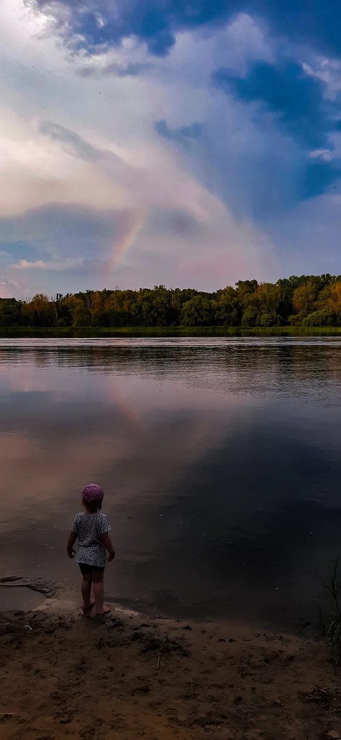 Rainbow - My, Beginning photographer, I want criticism, Mobile photography, Rainbow, Sumsung, Summer, Don River, Village, Longpost