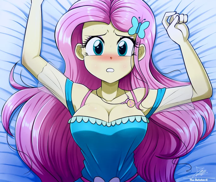 Embarrassment - My little pony, PonyArt, Fluttershy, Humanization, Equestria girls, Thebutcherx