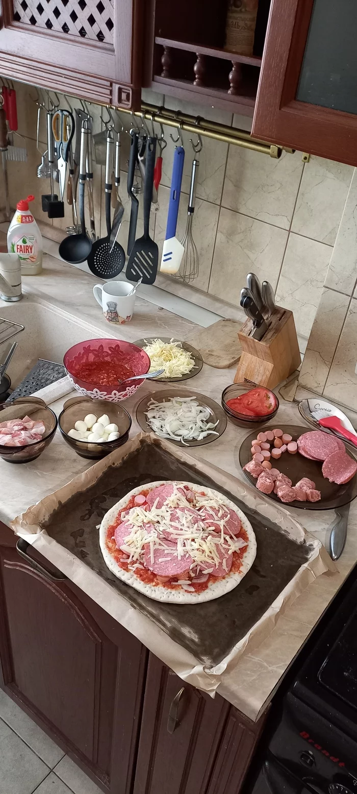 Pizza. - My, Pizza, Cooking, Kitchen, Personal experience, Longpost