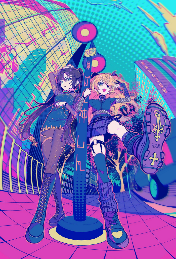    Genshin Impact, Mona (Genshin Impact), Fischl (Genshin Impact), Anime Art, , 
