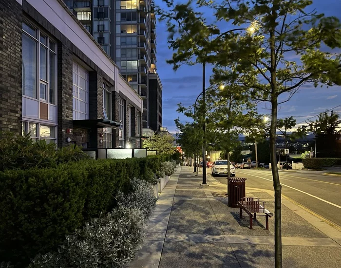 Canada - My, Town, The street, Road, House, Auto, Evening, Night, Lamp, Tree, Sky, Parking, beauty, Purity, Canada, Longpost