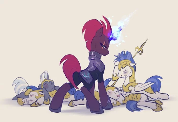 Easier than steamed turnips! - My little pony, Tempest shadow, Royal guard, Twitter (link)