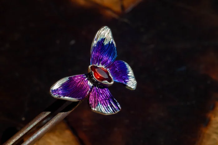 Butterfly earrings in titanium and silver, how it's made - My, Creation, Decoration, Art, Needlework with process, Titanium, Jeweler, Video, Vertical video, Longpost