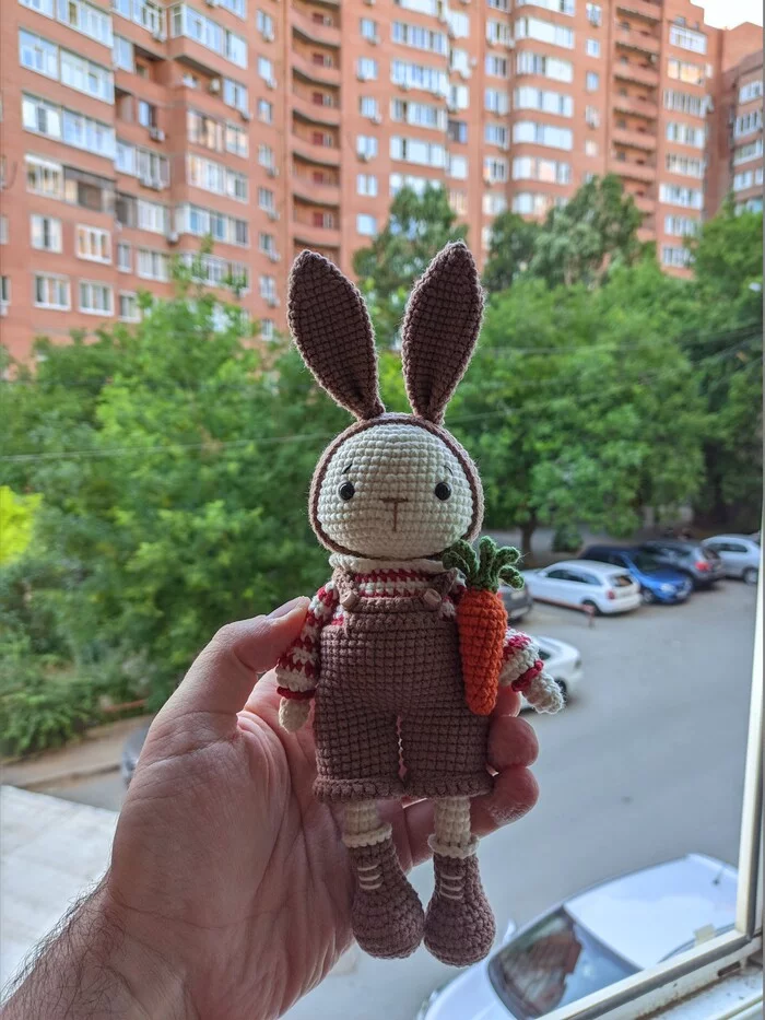 Reply to the post Bunny contacted - Handmade, Knitted toys, Author's toy, Kindness, Reply to post