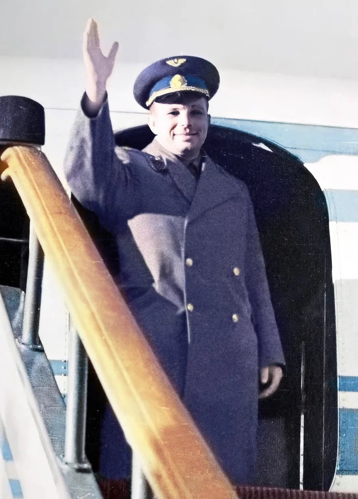 Yu.A.Gagarin - Restoration, Colorization, Old photo, Yuri Gagarin