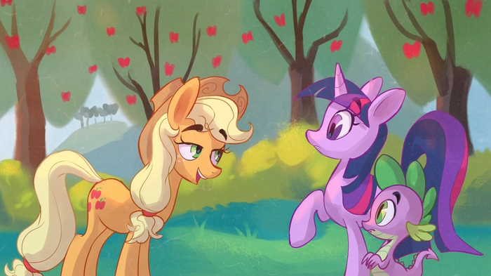 "       ?"... My Little Pony, Applejack, Twilight Sparkle, Spike