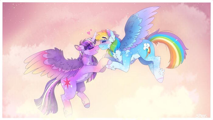-  My Little Pony, Ponyart, Twilight Sparkle, Rainbow Dash, Aaa-its-spook, , MLP Lesbian