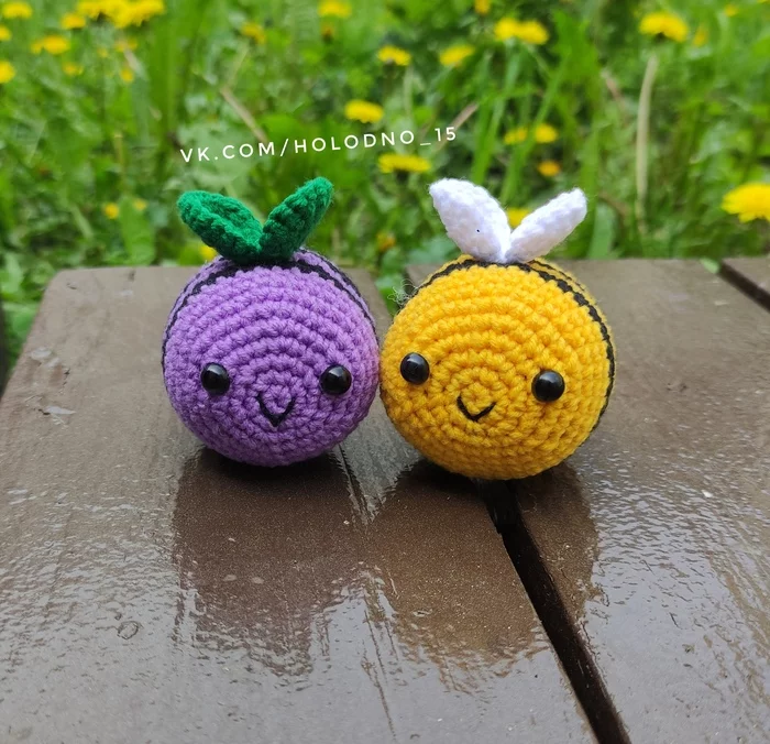 bees - Knitted toys, Bees, Needlework without process, Needlework, With your own hands, Good mood, Amigurumi, Knitting