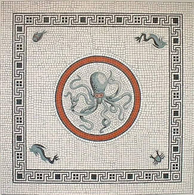 Octopus is magnificent - Mosaic, Ancient Rome, Octopus