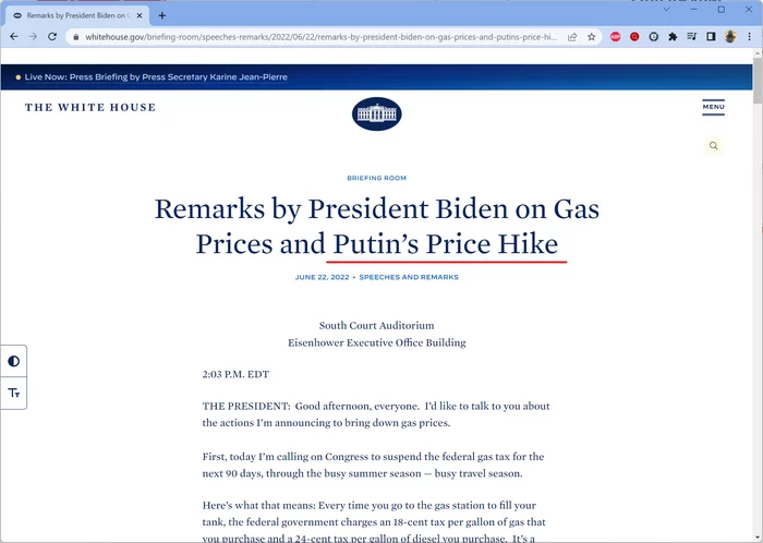 US Administration Thinks Putin Controls Their Prices - My, Politics, Sanctions, Vladimir Putin, USA, Joe Biden, Oil, Petrol