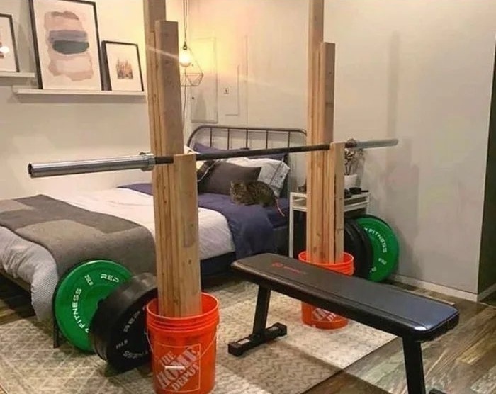Rack by the bed - Barbell, Rack, With your own hands