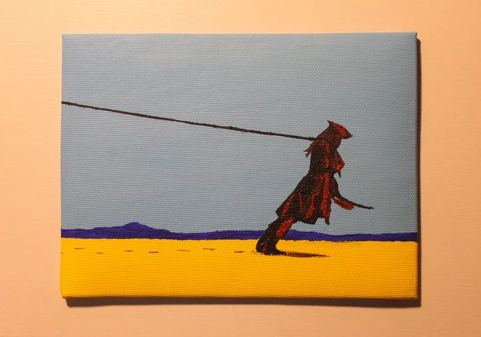 Jack Sparrow on the Volga - My, Art, Painting, Acrylic, Pirates of the Caribbean, Captain Jack Sparrow