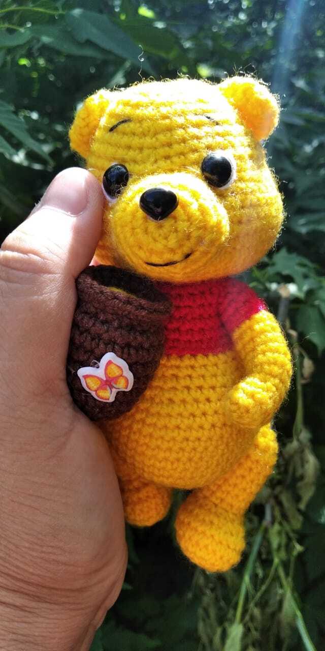 Winnie the Pooh - My, Amigurumi, Crochet, Knitting, Soft toy, Knitted toys, Longpost