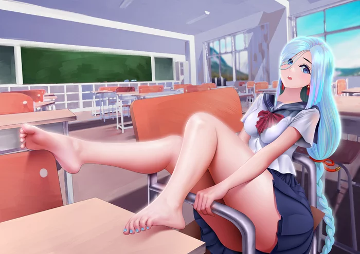 Happy Friday you people of high culture - Anime, Anime art, Genshin impact, Shen, Foot fetish, Legs, Stockings, Tights, Longpost