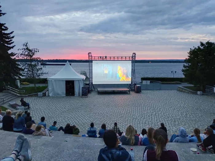 In Samara cinema on the embankment - Summer, Samara, Russian cinema, Embankment, Volga river, Cinema