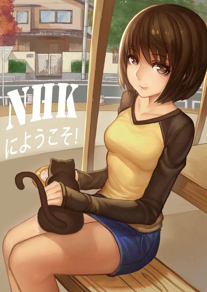 Welcome to the N.H.K - NHK ni Youkoso!, Misaki Nakahara, Anime art, Anime, cat