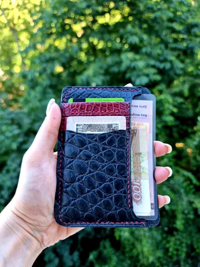 Motorcycle wallet - My, Leather products, Natural leather, Friday tag is mine, Leather, With your own hands, Accessories, Longpost, Needlework with process