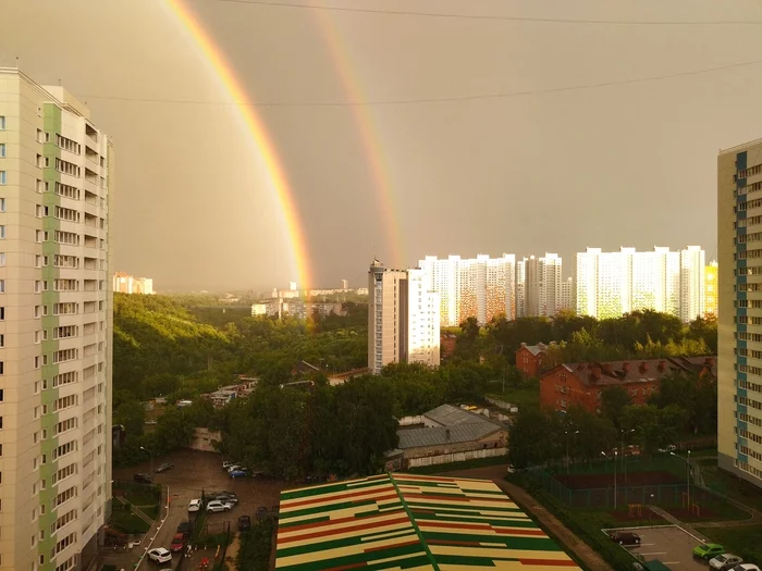 Rainbow - My, Rainbow, Double Rainbow, The photo