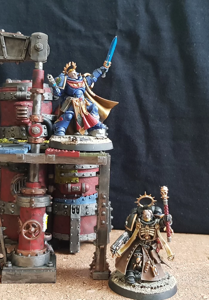 Heroic captain and his brother captain - My, Warhammer 40k, Painting miniatures, Ultramarines, Longpost