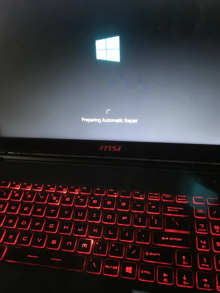 MSI laptop stuck on black screen - My, Windows 10, Notebook