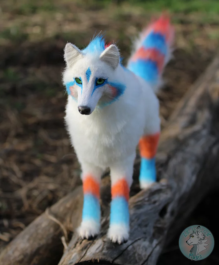 fantasy wolf - My, Needlework without process, Handmade, Toys, Interior toy, Mixed media, Longpost