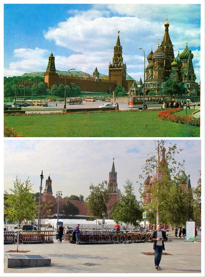 Moscow Kremlin 1978 vs 2022, where is the greenery? - My, Moscow, Singapore, the USSR, Town, Greenery, Garden, The park, Longpost