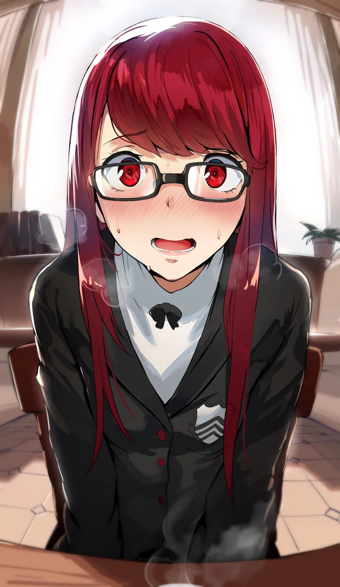 Ты серьезно? - Аниме, Anime Art, Persona 5, Kasumi Yoshizawa, Megane, Hews, Длиннопост