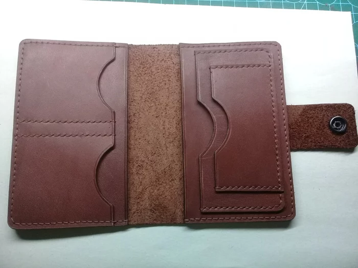 Document wallet - My, Leather products, Leather, Hobby, Needlework without process, Handmade, Longpost