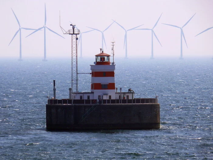 In the Kingdom of Denmark - Lighthouse, Wind generator, Sea, beauty, The photo