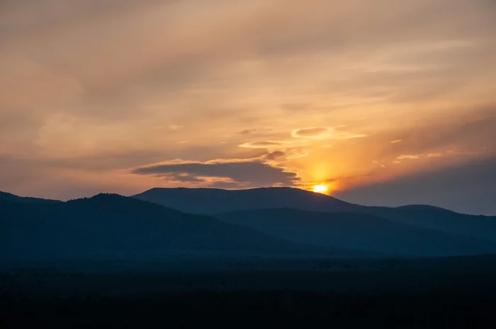 Sunset near Khabarovsk - My, The photo, Landscape, Дальний Восток, Khabarovsk, The mountains, Sunset, Paragliding