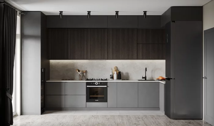 Kitchen (20 sqm) - My, 3DS max, Interior, Visualization, Corona render, Kitchen, Apartment, Longpost
