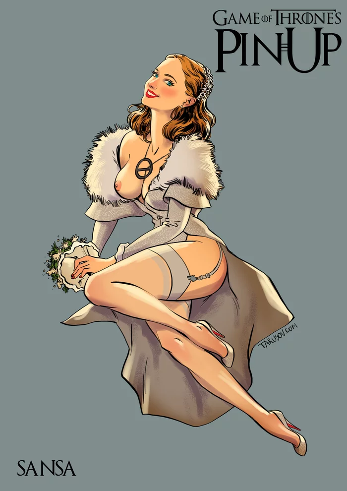 Героини Игры Престолов в стили Pin-up - NSFW, Сиськи, Игра престолов, Дейенерис Таргариен, Серсея Ланнистер, Санса Старк, Эротика, Pin Up, Арт, Длиннопост