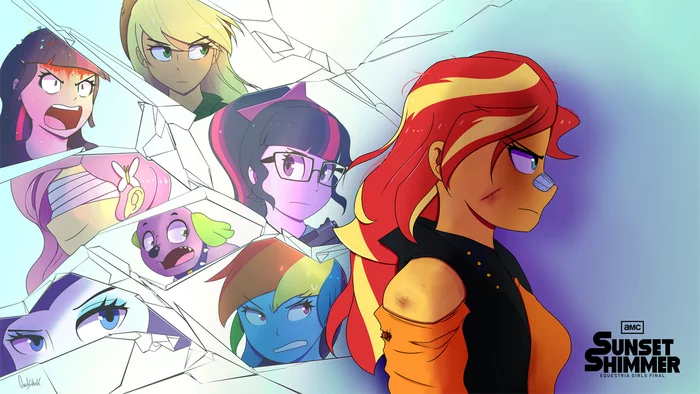 Sunset Shimmer - My little pony, PonyArt, Twilight sparkle, Pinkie pie, Rarity, Spike, Applejack, Rainbow dash, Sunset shimmer, Fluttershy, Humanization, Equestria girls