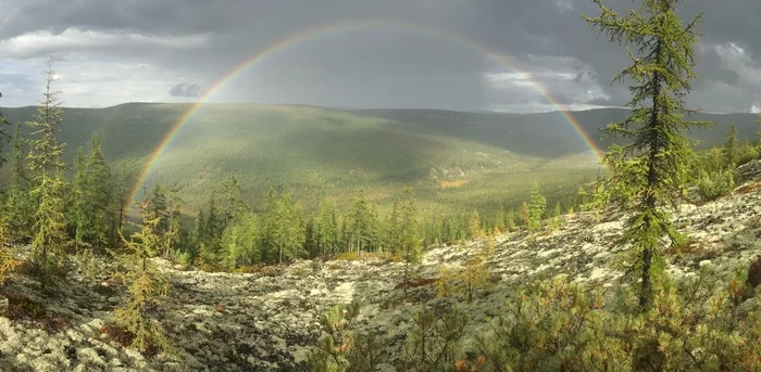 distant rainbow - My, Rainbow, Nature, The nature of Russia, Mobile photography, Yakutia, Republic of Sakha, Summer, Geology