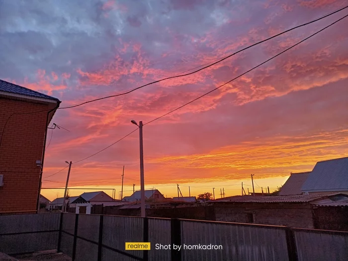 Here is such a sunset was 06/28/22 (boiling lava of the volcano from the sky) - My, Evening, No filters, Sunset, Longpost