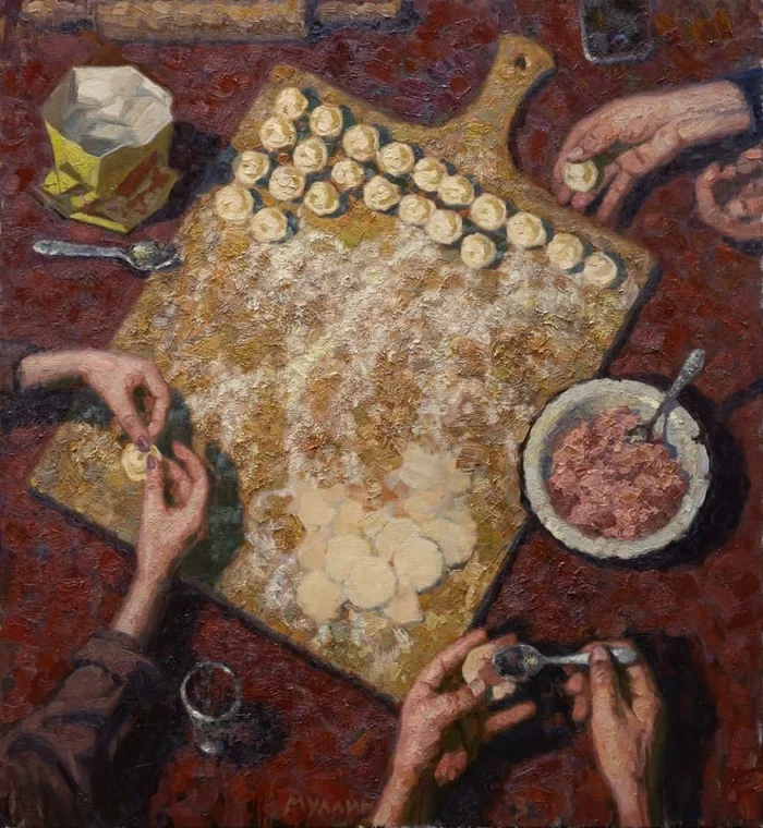 Dumplings (1968) - Modern Art, Painting, Dumplings, 60th, Painting, Oil painting