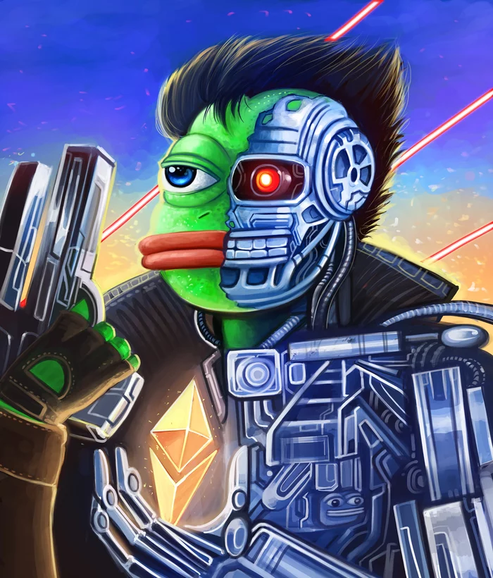 I'll Be Croak - Pepe, Terminator, T-800, Art