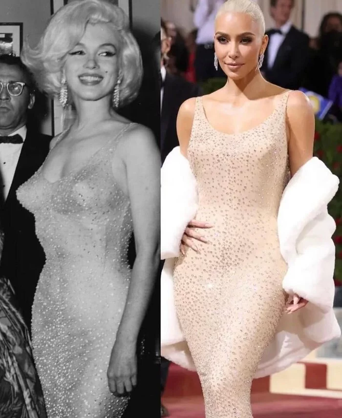 How Marilyn Monroe's dress fit Kim Kardashian's ass - The dress, Marilyn Monroe, Kim Kardashian, Met Gala, Figure, Show Business, Video, Youtube, Longpost