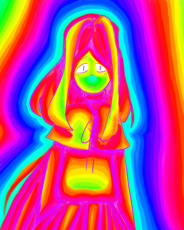 Addiction - My, Original character, Digital drawing, Art, Brightness, Rainbow, Drawing on a tablet, Drawing