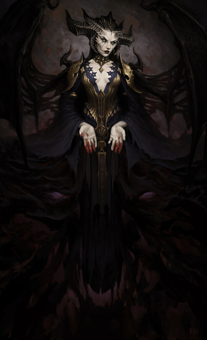 Lilith & Mephisto , ArtStation, , Diablo, , 