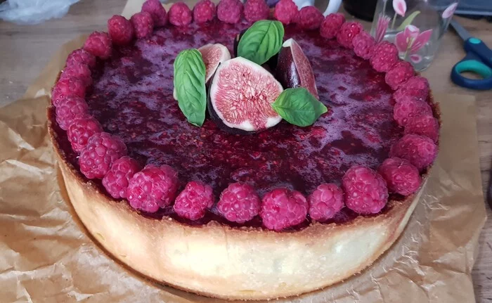 Raspberry Cheesecake - My, Bakery products, Food, Cheesecake, Dessert