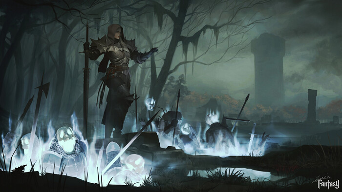 Demon Hunter & Death Knight , ArtStation, , 