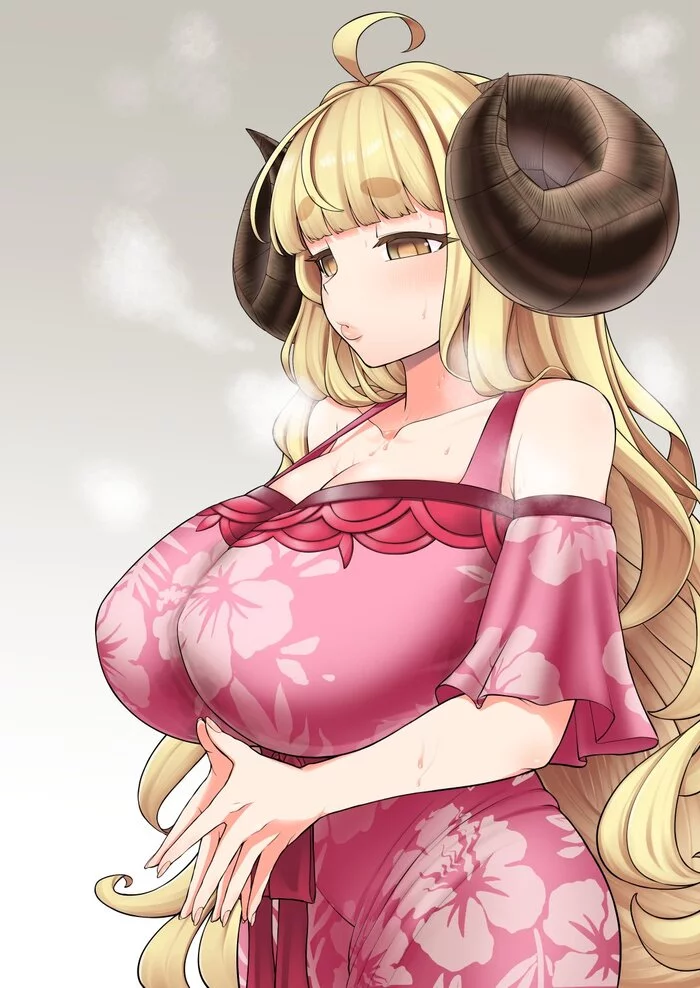 Continuation of the post Horned - NSFW, Anime, Anime art, Art, Hand-drawn erotica, Games, Granblue fantasy, Anila, Horns, Girl with Horns, Reply to post