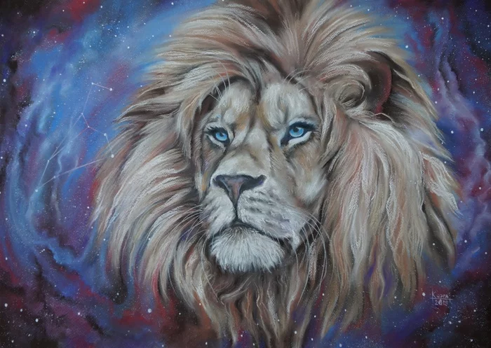 My Lion Works - My, Nature, Creation, Painting, Drawing, a lion, Pastel, Longpost