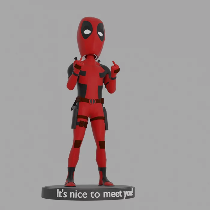 Deadpool - My, Deadpool, 3D печать, 3D modeling, Blender, Longpost