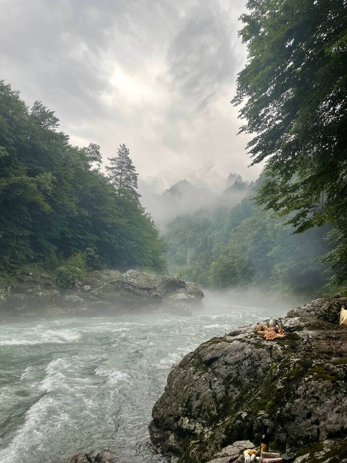 Granite Canyon, Belaya River, Republic of Adygea - My, Nature, beauty of nature, The mountains, Republic of Adygea, Rain, Fog, Thunderstorm, Forest, River, Belaya River, The photo