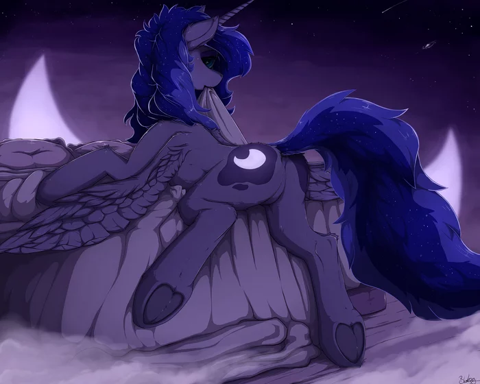 Moon Pony! - Art, My little pony, PonyArt, MLP Edge, Princess luna, Blackkaries