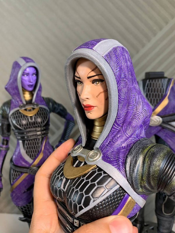 Figurines of Tali in two scales - My, 3D modeling, 3D печать, Painting miniatures, Figurines, Mass effect, Liara Tsoni, Miranda Lawson, Garrus, Tali zorah, Longpost