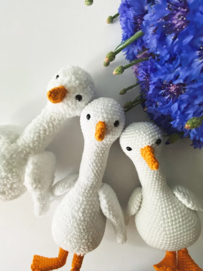 Knitted geese - My, Amigurumi, Handmade, With your own hands, Needlework, Needlework without process, Knitting, Crochet, Knitted toys, Creation, Hobby, Гусь, Longpost